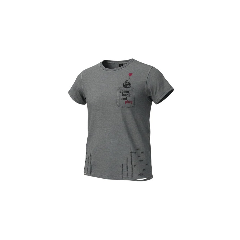 Brand Graphic Pocket Tee Mens M Grey Distressed Come Back And Play T-Shirt